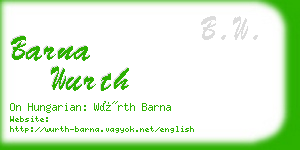 barna wurth business card